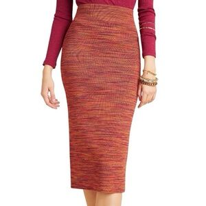 Maeve by Anthropologie Persimmon Space- Dyed Midi Skirt Size Small Women’s